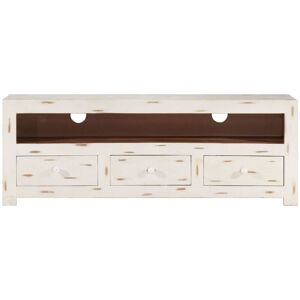 BERKFIELD HOME Mayfair tv Cabinet Solid Wood Acacia 110x30x40 cm White