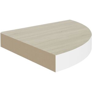 Berkfield Home - Mayfair Wall Corner Shelf Oak and White 25x25x3.8 cm mdf