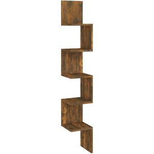 Berkfield Home - Mayfair Wall Corner Shelf Smoked Oak 20x20x127.5 cm Engineered Wood