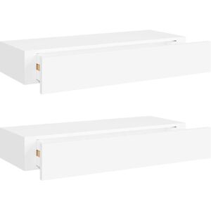 BERKFIELD HOME Mayfair Wall-mounted Drawer Shelves 2 pcs White 60x23.5x10cm mdf