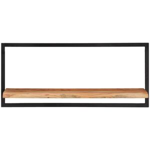 Berkfield Home - Mayfair Wall Shelves 2 pcs 80x25x35 cm Solid Wood Acacia and Steel