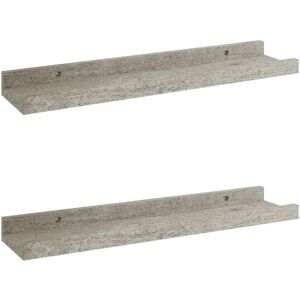 Berkfield Home - Mayfair Wall Shelves 2 pcs Concrete Grey 40x9x3 cm