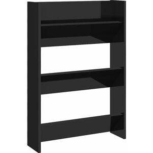 BERKFIELD HOME Mayfair Wall Shoe Cabinet High Gloss Black 60x18x90 cm Engineered Wood