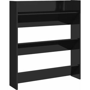 BERKFIELD HOME Mayfair Wall Shoe Cabinet High Gloss Black 80x18x90 cm Engineered Wood