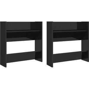 BERKFIELD HOME Mayfair Wall Shoe Cabinets 2 pcs High Gloss Black 60x18x60 cm Engineered Wood