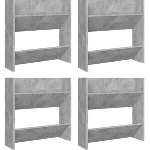 BERKFIELD HOME Mayfair Wall Shoe Cabinets 4 pcs Concrete Grey 60x18x60 cm Engineered Wood