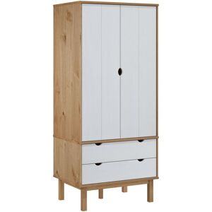 Berkfield Home - Mayfair Wardrobe Brown and White 76.5x53x172 cm Solid Wood Pine