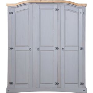 BERKFIELD HOME Mayfair Wardrobe Mexican Pine Corona Range 3 Doors Grey