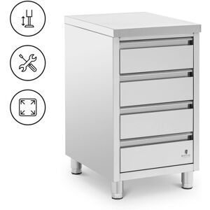 Royal Catering - Metal Cabinet - 4 drawers Metal storage cabinet Kitchen cabinet