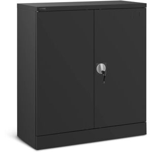 FROMM & STARCK Metal Office Cabinet Storage Cupboard Steel Lock 2 Shelves 102cm Tall Anthracite