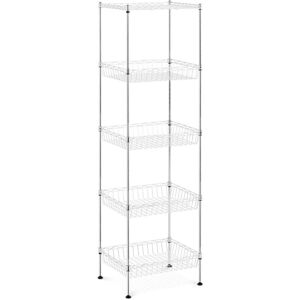 Royal Catering - Metal Shelf Upright Shelf Boltless Shelf Household Shelf Kitchen Shelf 4 Baskets