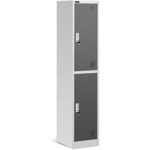 FROMM & STARCK Fromm&starck - Metal Storage Locker Steel Locker Metal Cabinet Tall 2 Compartments 4 Keys Grey