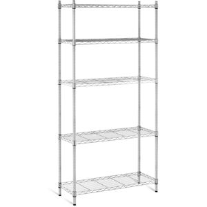 Royal Catering - Metal Storage Rack Wire Shelving Unit Boltless Kitchen Office Grey Epoxy Finish