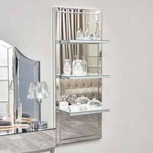 Melody Maison - Mirrored Wall Mounted Shelving Unit - Mirrored