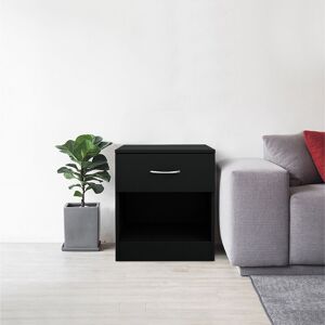 NRG Modern Bedside Table Cabinet Chest of Drawers Nightstand Bedroom Furniture Black