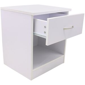 NRG Modern Bedside Table Cabinet Chest of Drawers Nightstand Bedroom Furniture White
