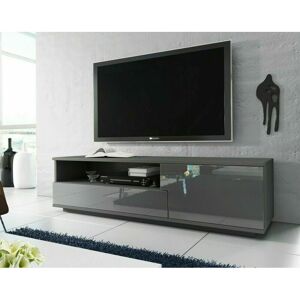 IMPACT FURNITURE Grey Gloss tv Cabinet Stand Media Entertainment Drawer Unit 138cm Modern Muza - Grey Gloss