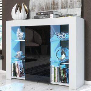 CREATIVE FURNITURE Modern Sideboard Display Cabinet Cupboard tv Stand Living Room High Gloss Doors - White & Black - White & Black