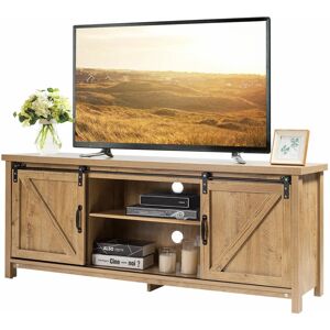 COSTWAY Modern tv Cabinet for 60-Inch tv Wooden Media Storage Shelves Organizer Stand