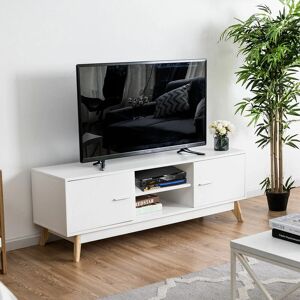 COSTWAY Modern tv Stand Wooden Entertainment Media Console Center with Storage Cabinets