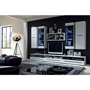 IMPACT FURNITURE White Gloss Modern Living Room Furniture Set led Light Wall Unit tv Cabinets Fever 1 - White Gloss