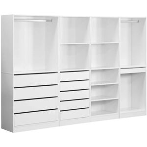 SWEEEK Modular wardrobe set with 4 units, white, laminate panels - White