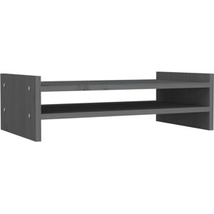 Monitor Stand Grey 50x27x15 cm Solid Wood Pine Vidaxl Grey