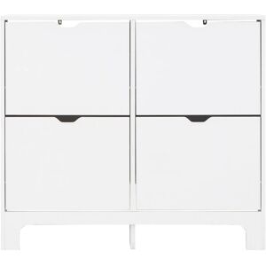 Narrow 4 Drawer Shoe Cabinet White - GFW