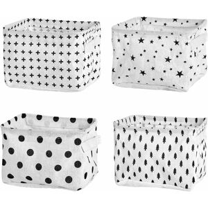 NORCKS 4 Packs Fabric Storage Basket Organizer with Handles, Foldable Waterproof,Suit for Desktop Storage and Household Organizer