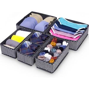 NORCKS 6 Storage Box Drawers Organiser Folding Box Fabric Box Fabric Set Underwear Organiser Drawer Dividers Cabinet Tables Organiser System Foldable