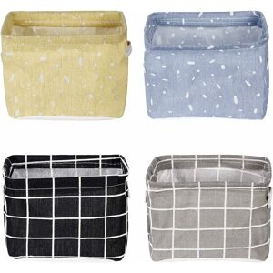 NORCKS Foldable Fabric Storage Boxes With Handles Linen & Cotton Waterproof Storage Bins Storage Baskets Organizers for Shelves & Desks - Set of