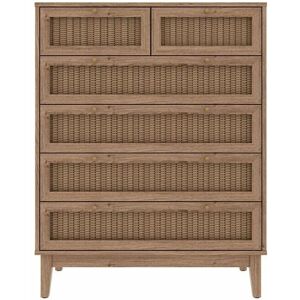 NETFURNITURE Nouge 6 Drawer Chest - Oak