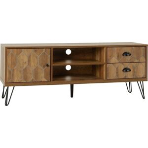 SECONIQUE Ottawa 1 Door 2 Drawer TV Unit Oak Effect and Black