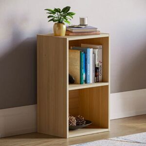 Home Discount - Oxford 2 Tier Cube Bookcase Shelving Storage Unit, Oak