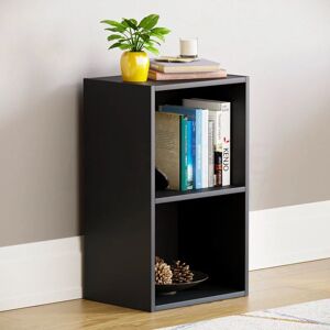 Home Discount - Oxford 2 Tier Cube Bookcase Shelving Storage Unit, Black
