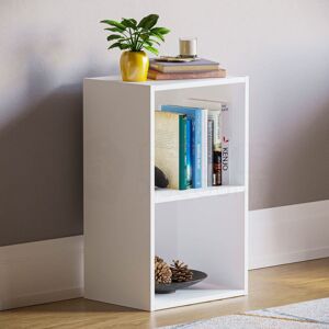 Home Discount - Oxford 2 Tier Cube Bookcase Shelving Storage Unit, White