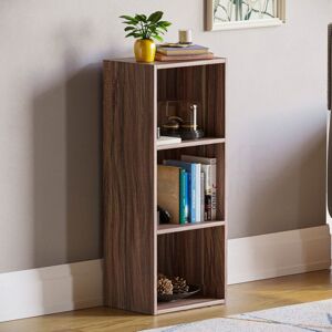 Home Discount - Oxford 3 Tier Cube Bookcase Shelving Storage Unit, Walnut