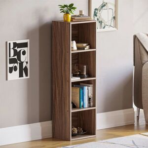 Home Discount - Oxford 4 Tier Cube Bookcase Shelving Storage Unit, Walnut