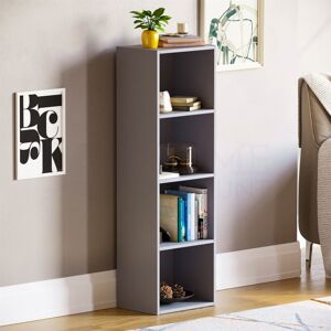 Home Discount - Oxford 4 Tier Cube Bookcase Shelving Storage Unit, Grey