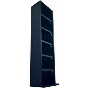 6 Tier Black Wooden cd dvd Game Book Shelf Storage Tower Rack - Fits 102 CDs - Oypla