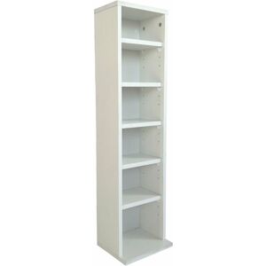 Oypla 6 Tier White Wooden CD DVD Game Book Shelf Storage Tower Rack - Fits 102 CDs