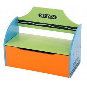 Childrens Wooden Crayon Toy Storage Unit Box Bench Seat - Oypla