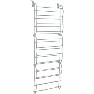 White 12 Tier Door Hanging Shoe Rack Organiser - Holds 72 Shoes - Oypla