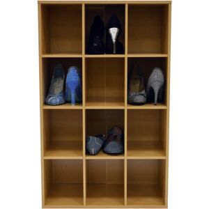 WATSONS Pigeon hole - 12 Pair Shoe Storage / Display / Media Shelves - Beech - Beech