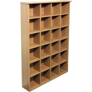 WATSONS PIGEON HOLE - 480 CD / 312 DVD Blu-ray Media Cubby Storage Shelves - Oak - Oak