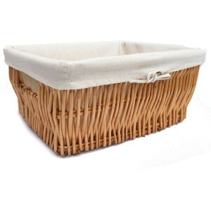 TOPFURNISHING Wider Large Big Deep Lined Kitchen Wicker Storage Basket Xmas Hamper Basket [Pine,Medium 41x28x18cm] - Pine