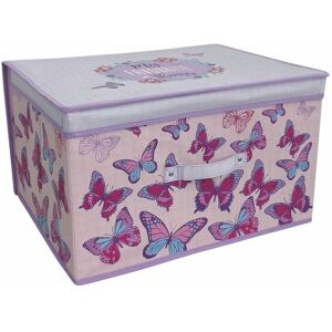 THE MAGIC TOY SHOP Large Collapsible Jumbo Storage Box Folding Storage Chest Kids Room Tidy Toy Box (Butterfly)