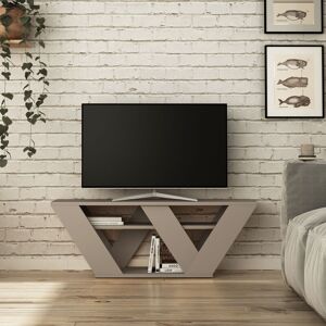 Pipralla Modern tv Stand Multimedia Centre tv Unit Mocha Grey With Shelves 110cm - Mocha Grey - Decortie