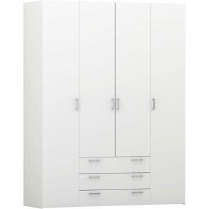 Netfurniture - Pluto Wardrobe - 4 Doors 3 Drawers In White