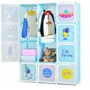 COSTWAY Portable Children Wardrobe 12 Cubes Kid Closet Baby Dresser Storage Organizer